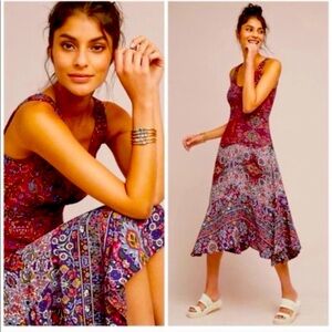 Maeve by Anthropologie Violette Tank Paisley Geo Midi Dress - Size 0